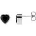 Heart Bezel-Set Stud Earrings
