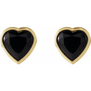 Heart Bezel-Set Stud Earrings