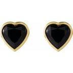 Heart Bezel-Set Stud Earrings