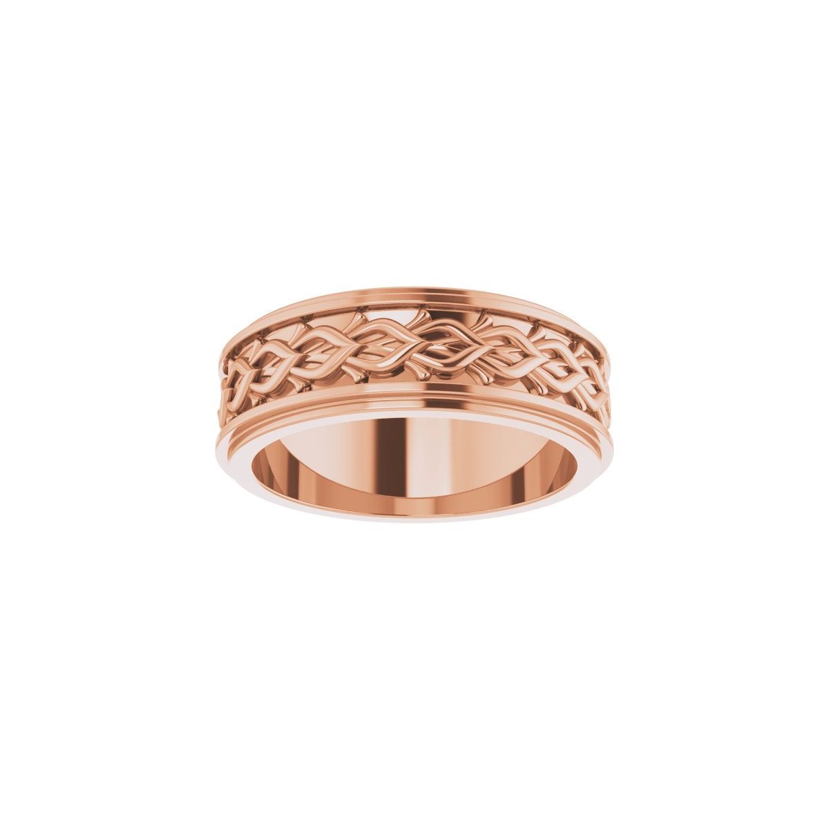 Double Stepped-Edge Sculptural Flat Band
