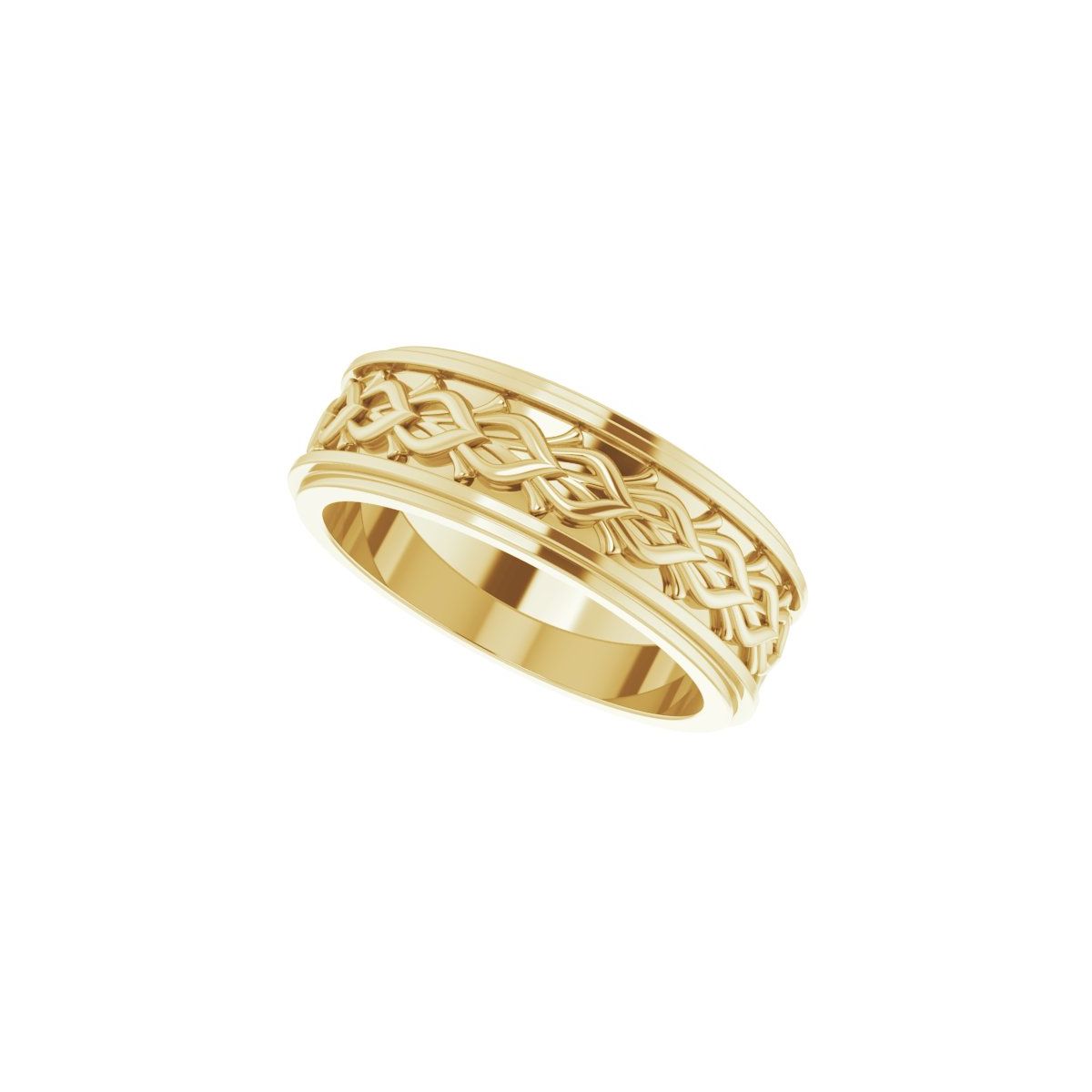Double Stepped-Edge Sculptural Flat Band