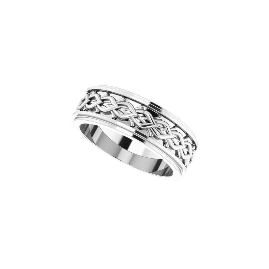 Double Stepped-Edge Sculptural Flat Band