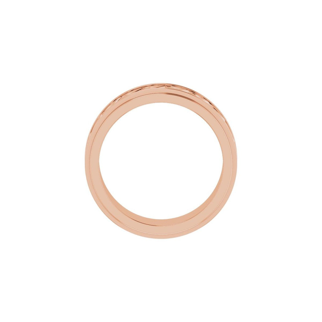 Double Stepped-Edge Sculptural Flat Band