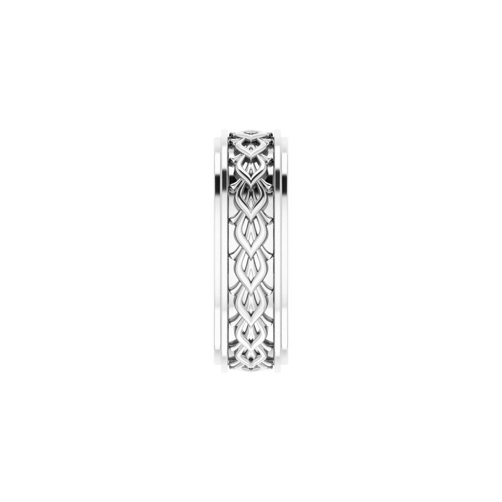 Double Stepped-Edge Sculptural Flat Band