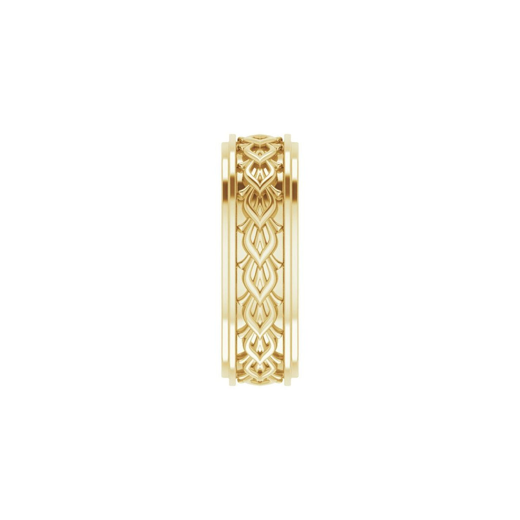 Double Stepped-Edge Sculptural Flat Band