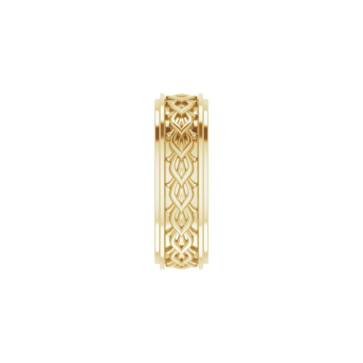 Double Stepped-Edge Sculptural Flat Band