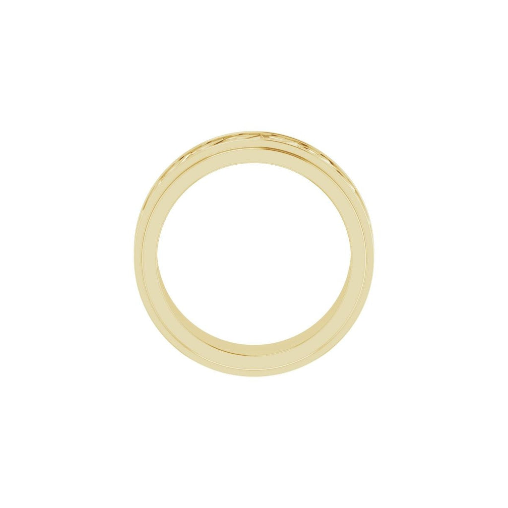 Double Stepped-Edge Sculptural Flat Band