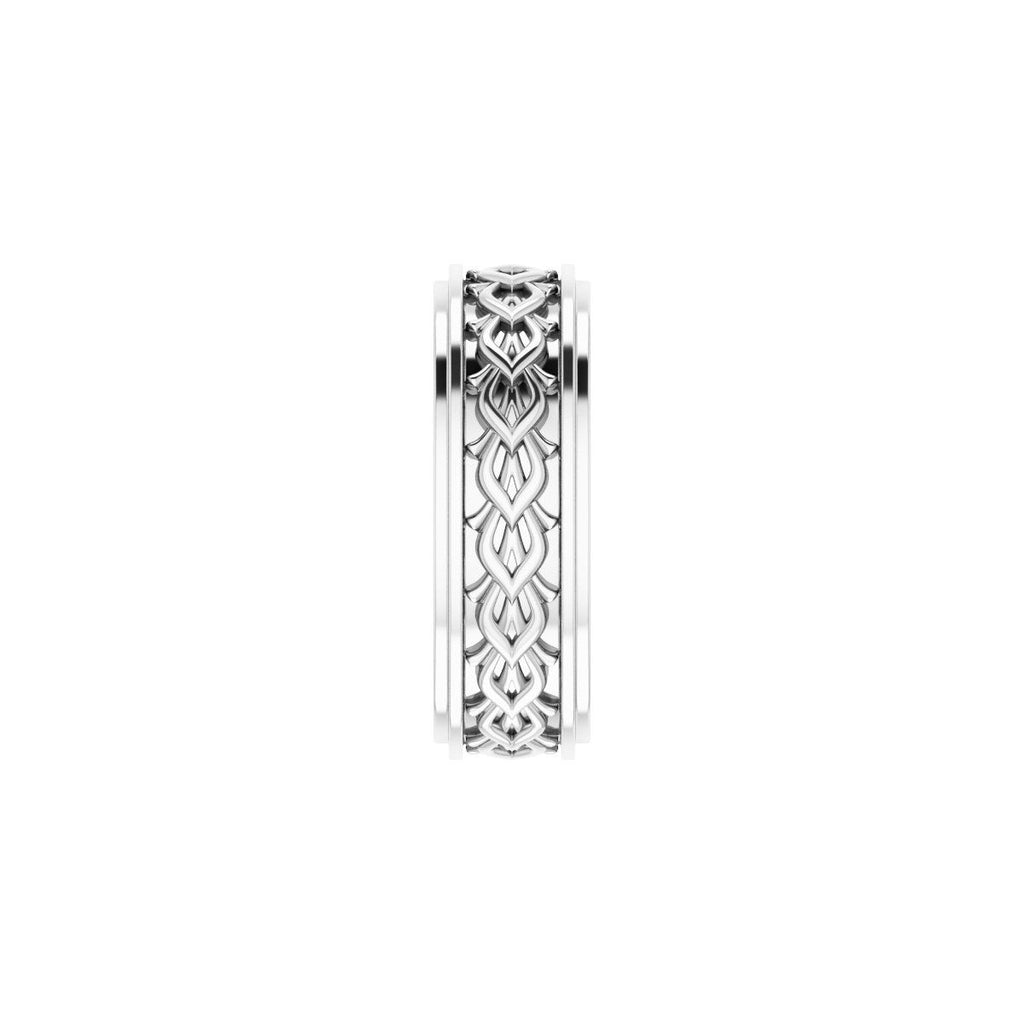 Double Stepped-Edge Sculptural Flat Band