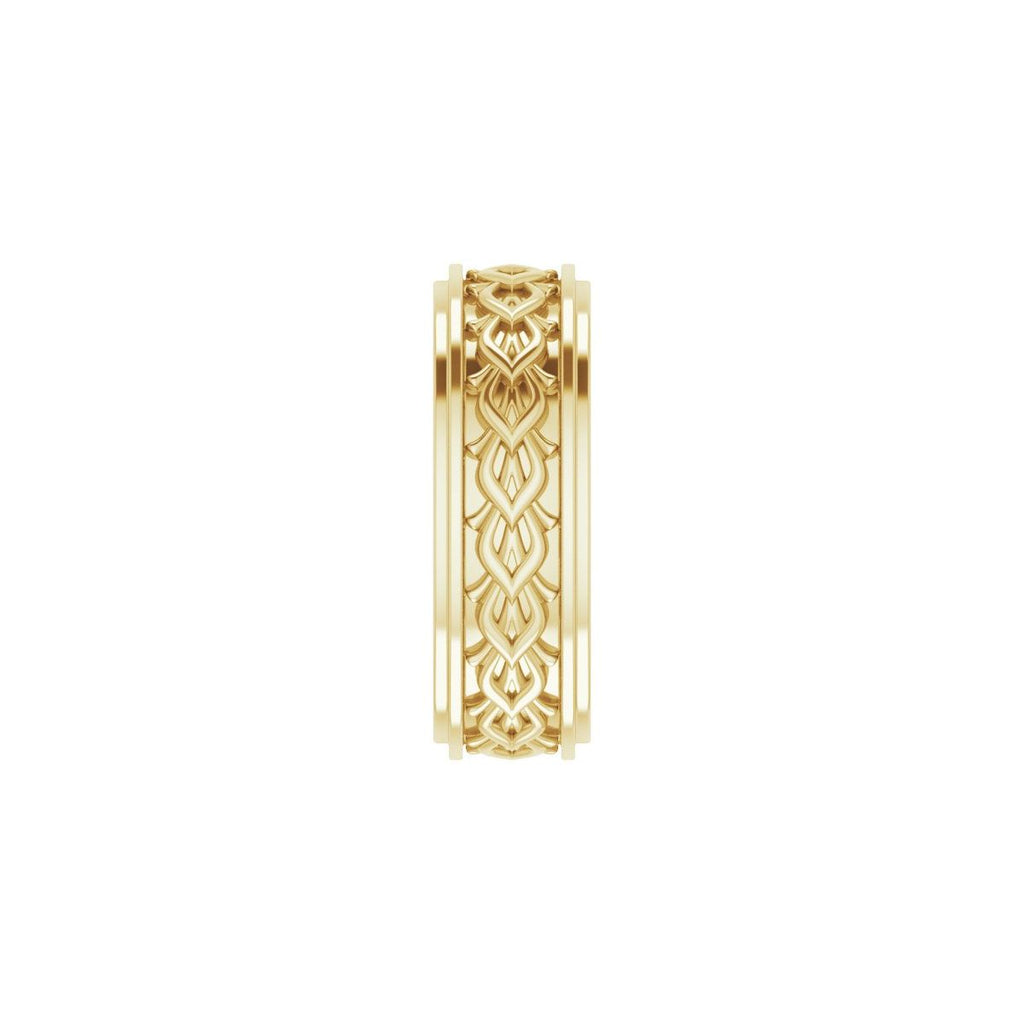 Double Stepped-Edge Sculptural Flat Band