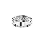 Double Stepped-Edge Sculptural Flat Band