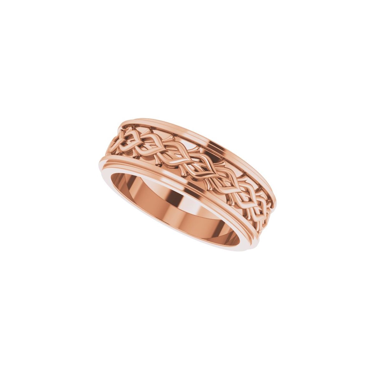 Double Stepped-Edge Sculptural Flat Band