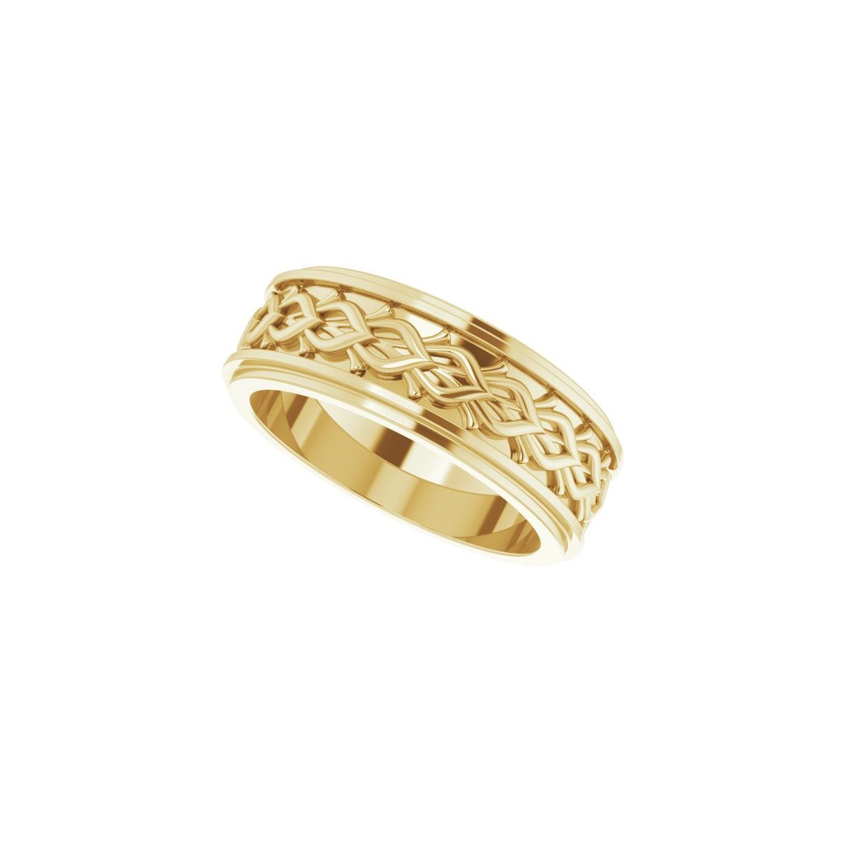 Double Stepped-Edge Sculptural Flat Band