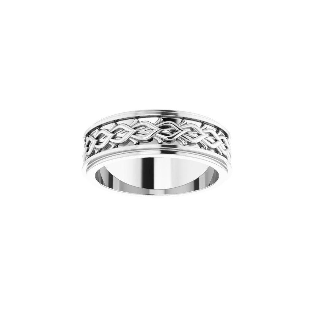 Double Stepped-Edge Sculptural Flat Band