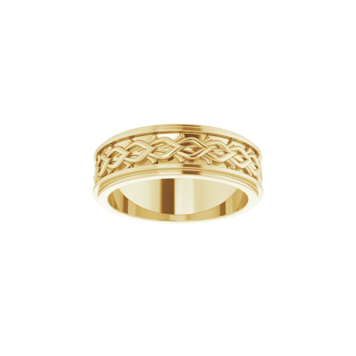 Double Stepped-Edge Sculptural Flat Band