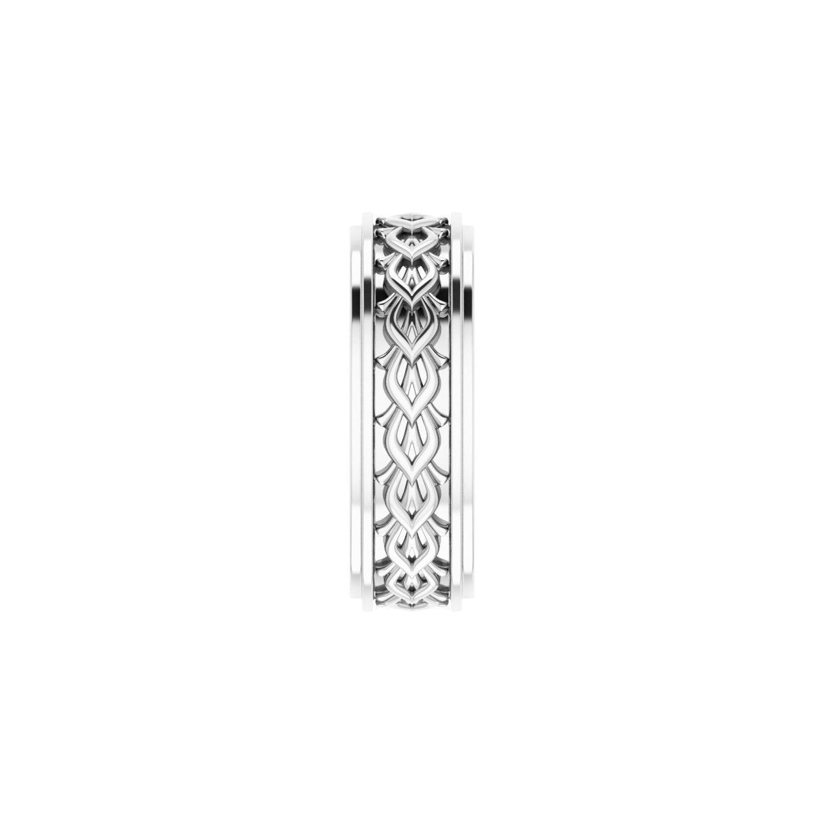 Double Stepped-Edge Sculptural Flat Band