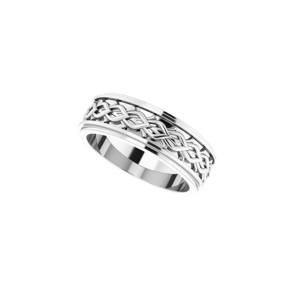 Double Stepped-Edge Sculptural Flat Band