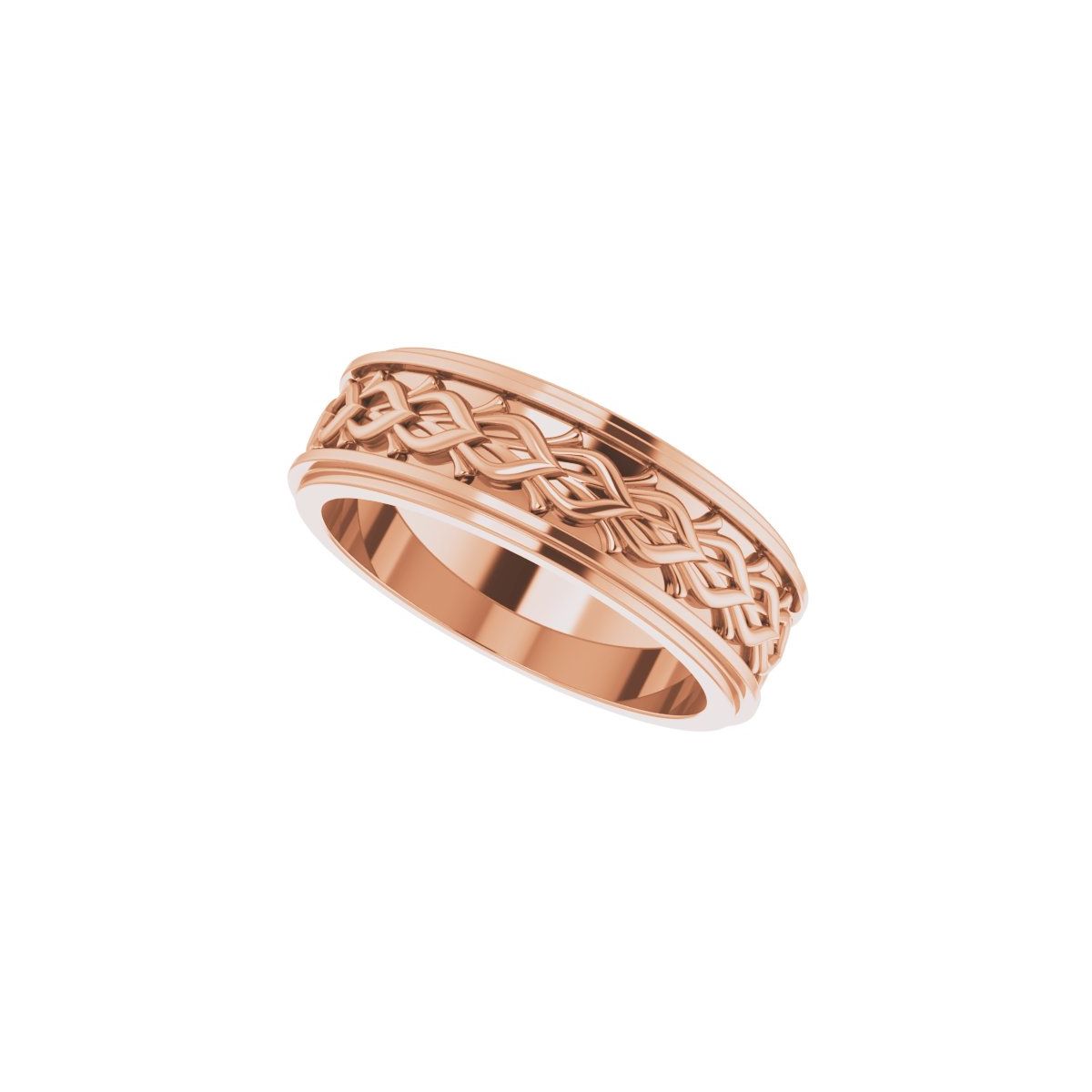 Double Stepped-Edge Sculptural Flat Band