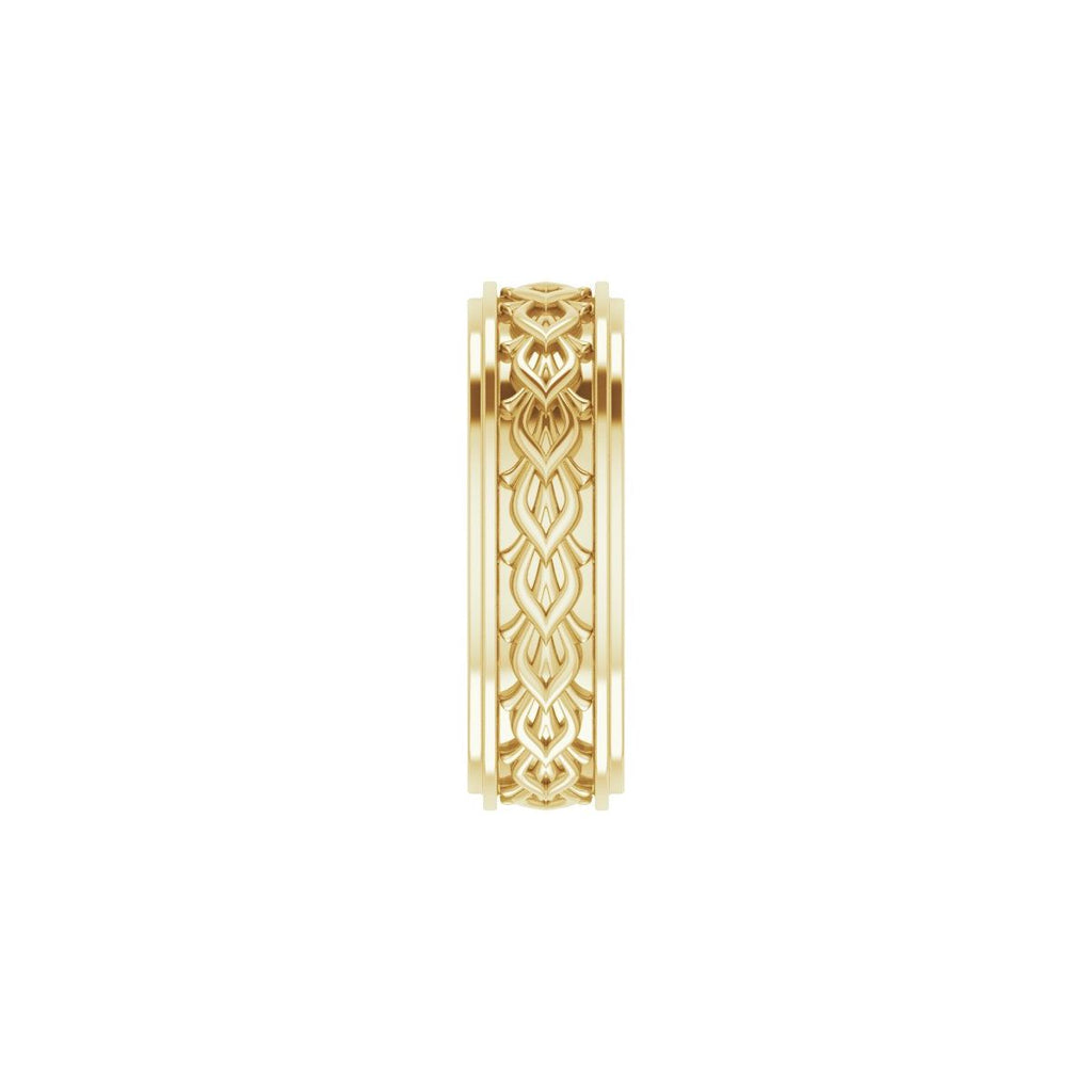 Double Stepped-Edge Sculptural Flat Band