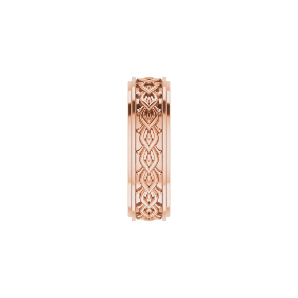 Double Stepped-Edge Sculptural Flat Band
