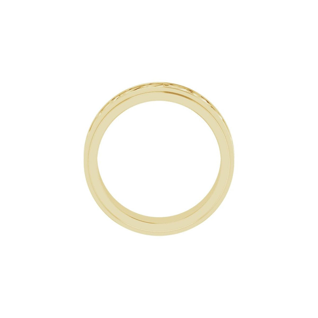 Double Stepped-Edge Sculptural Flat Band