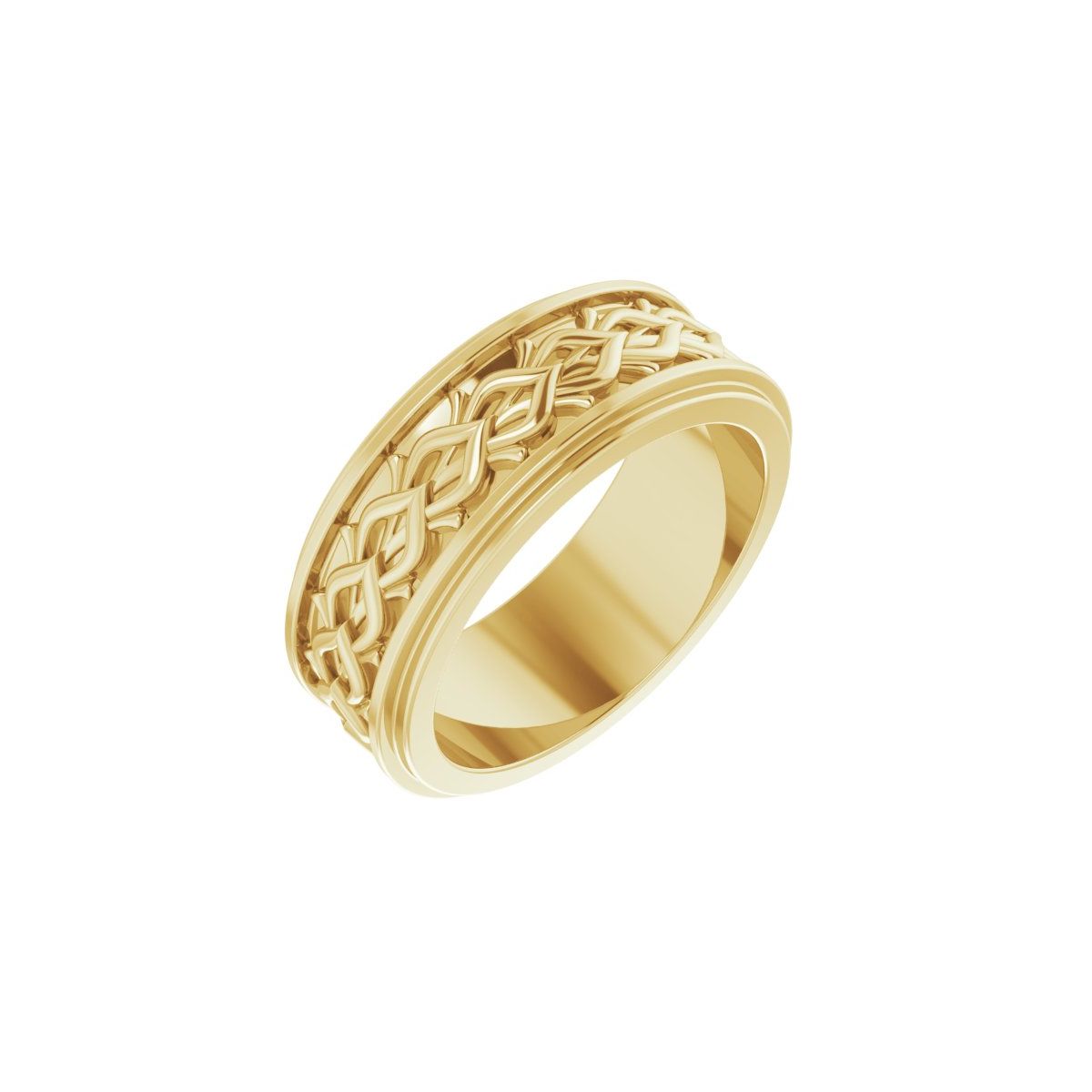 Double Stepped-Edge Sculptural Flat Band