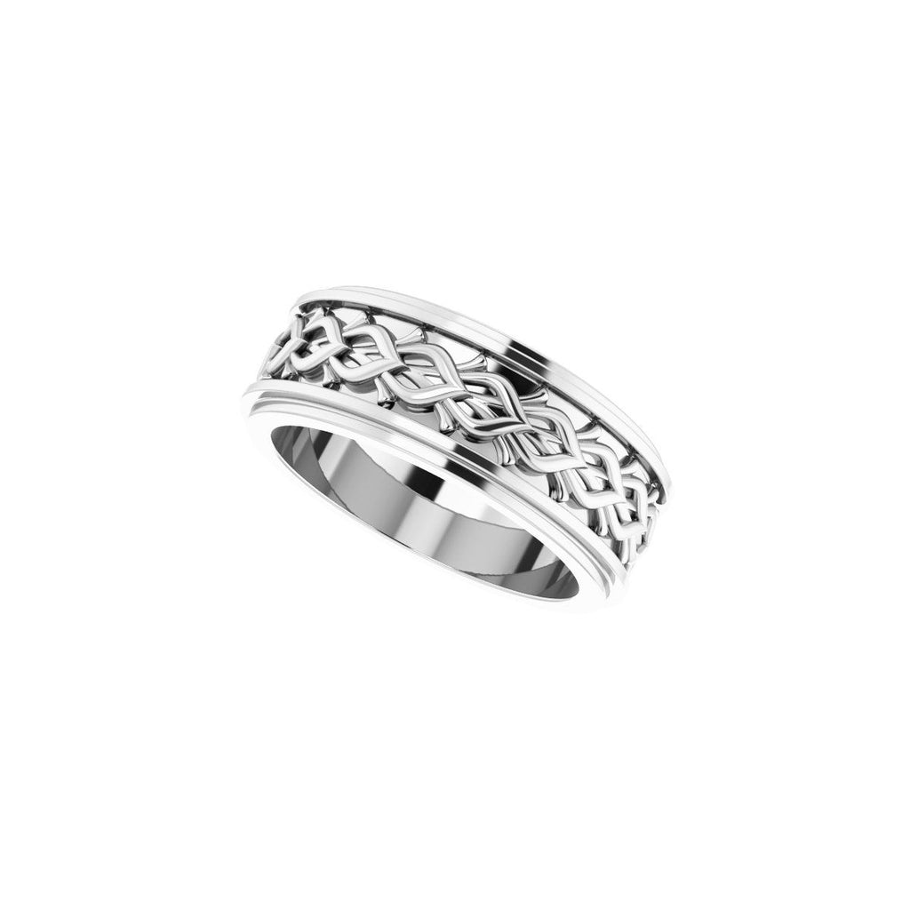 Double Stepped-Edge Sculptural Flat Band