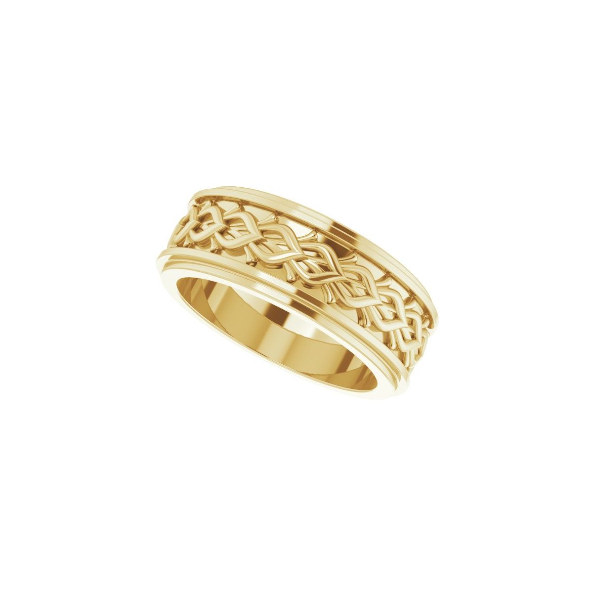 Double Stepped-Edge Sculptural Flat Band