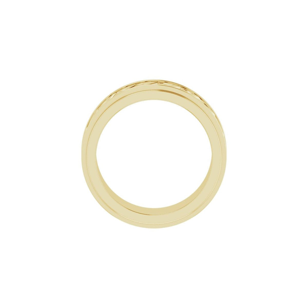 Double Stepped-Edge Sculptural Flat Band