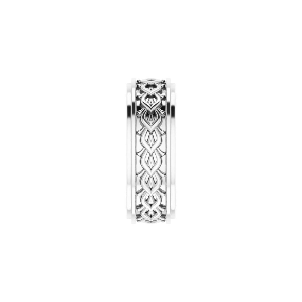 Double Stepped-Edge Sculptural Flat Band