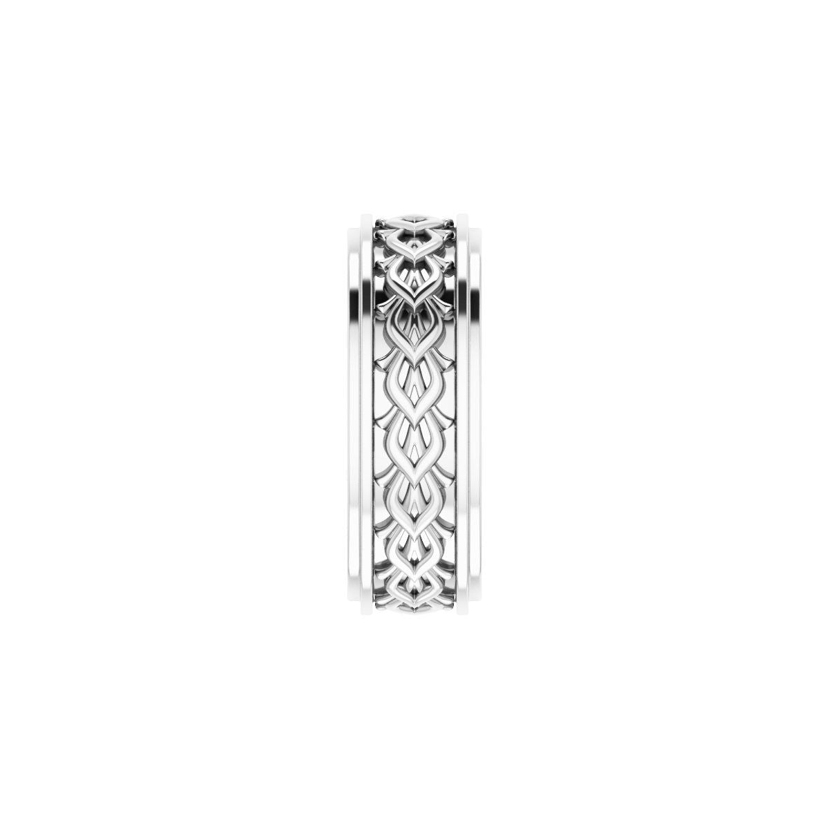 Double Stepped-Edge Sculptural Flat Band