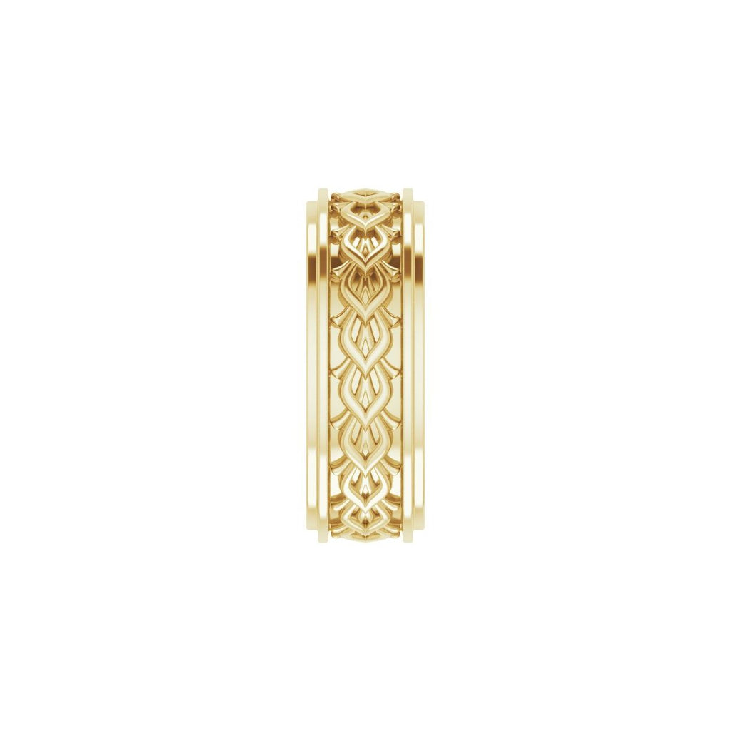 Double Stepped-Edge Sculptural Flat Band