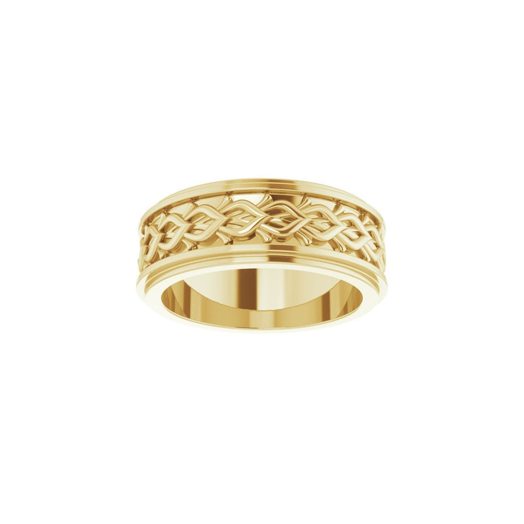 Double Stepped-Edge Sculptural Flat Band