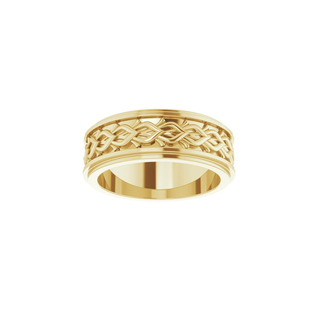 Double Stepped-Edge Sculptural Flat Band