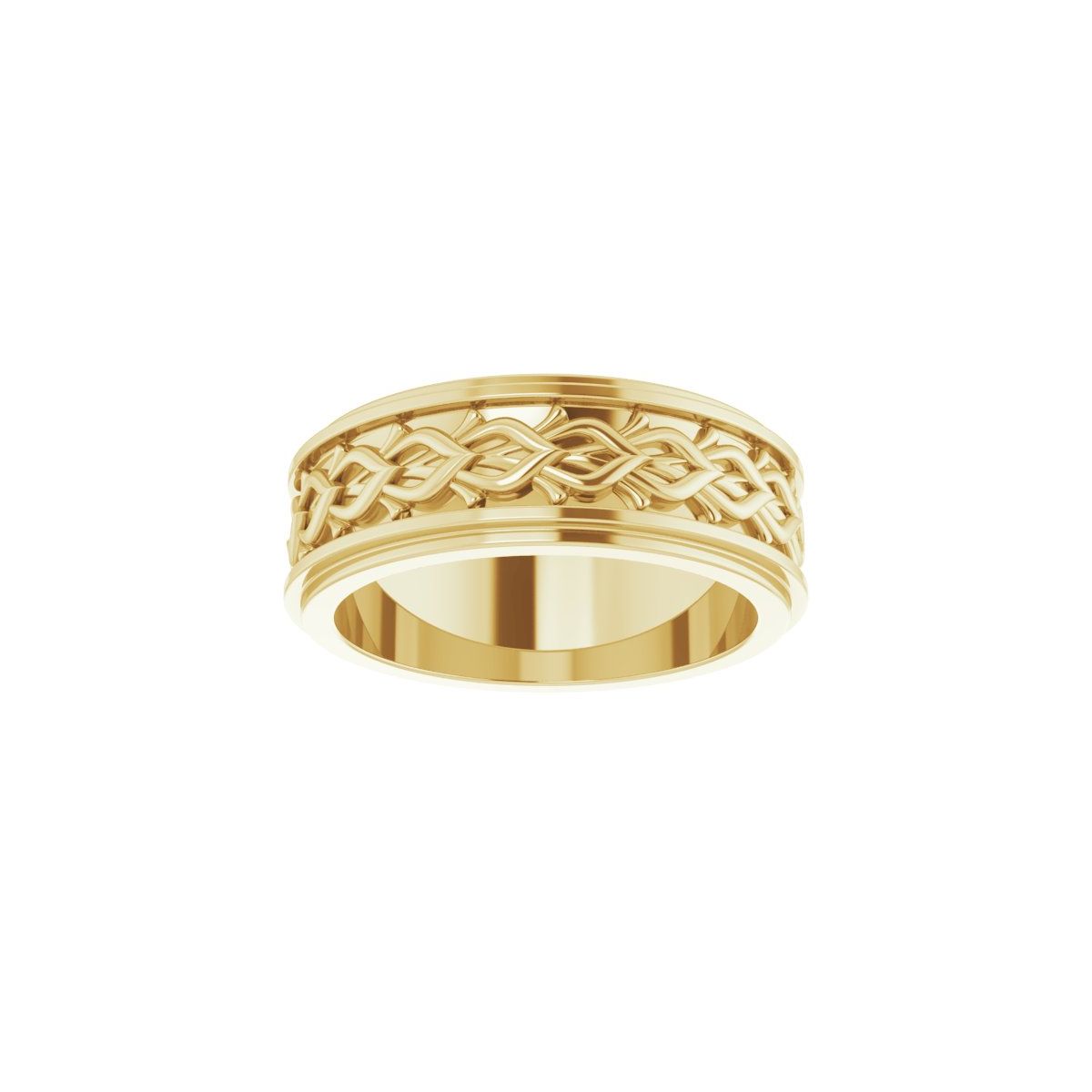 Double Stepped-Edge Sculptural Flat Band