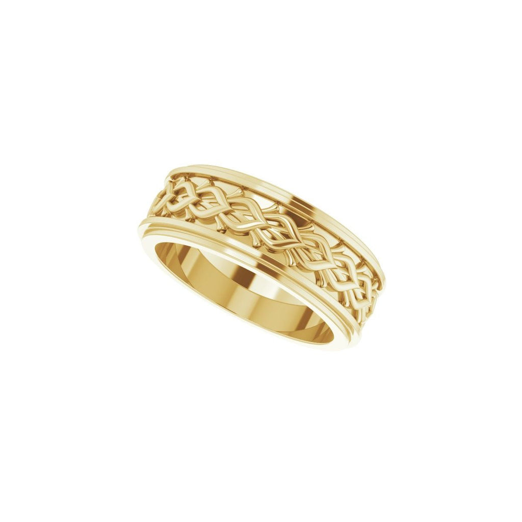 Double Stepped-Edge Sculptural Flat Band