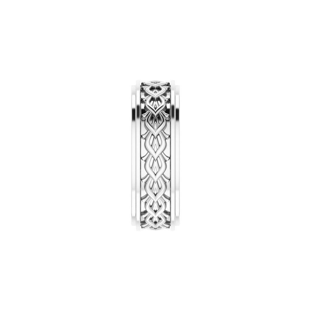 Double Stepped-Edge Sculptural Flat Band