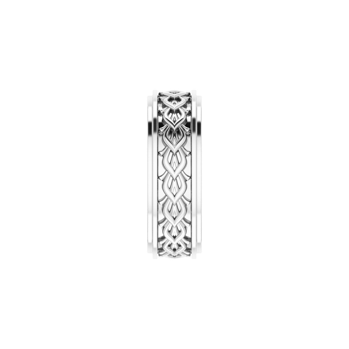 Double Stepped-Edge Sculptural Flat Band