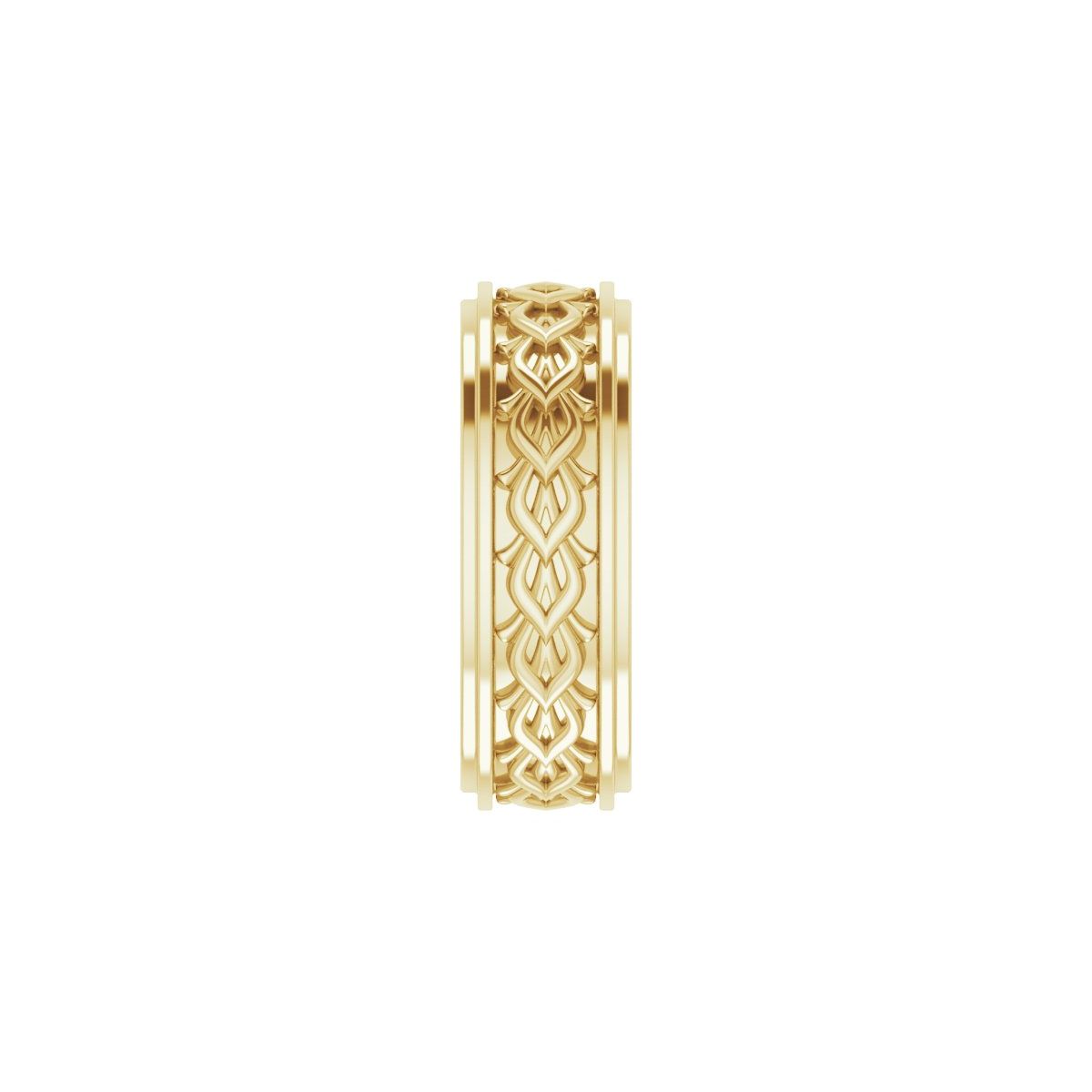 Double Stepped-Edge Sculptural Flat Band
