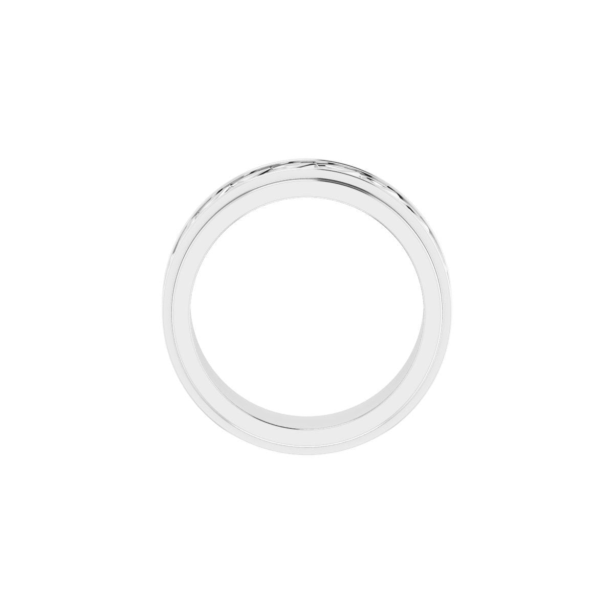 Double Stepped-Edge Sculptural Flat Band