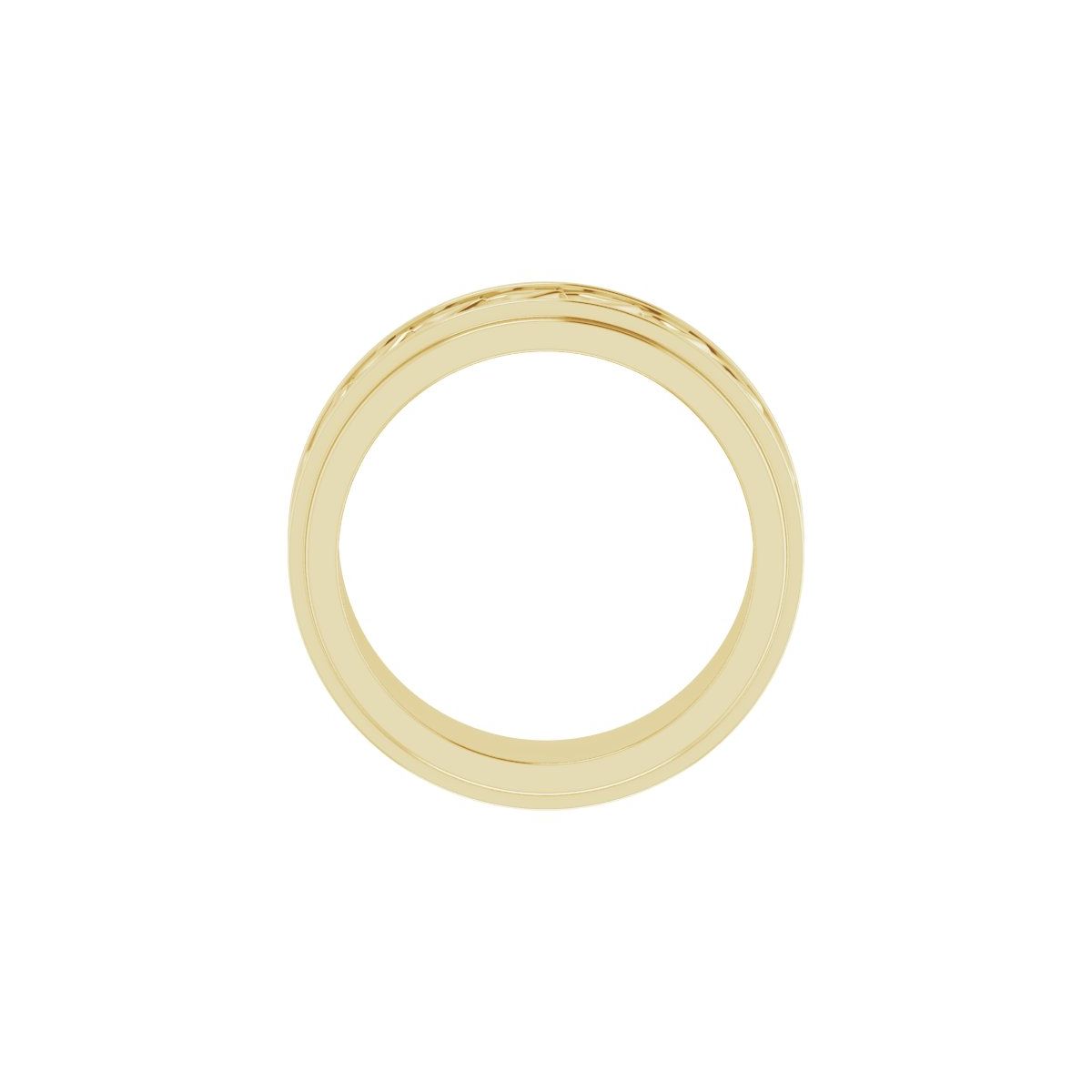 Double Stepped-Edge Sculptural Flat Band