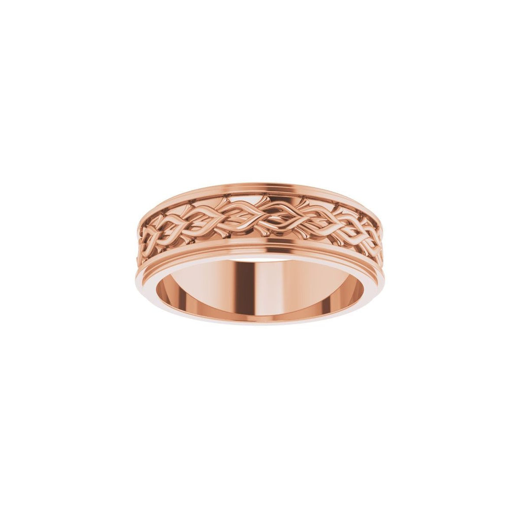 Double Stepped-Edge Sculptural Flat Band