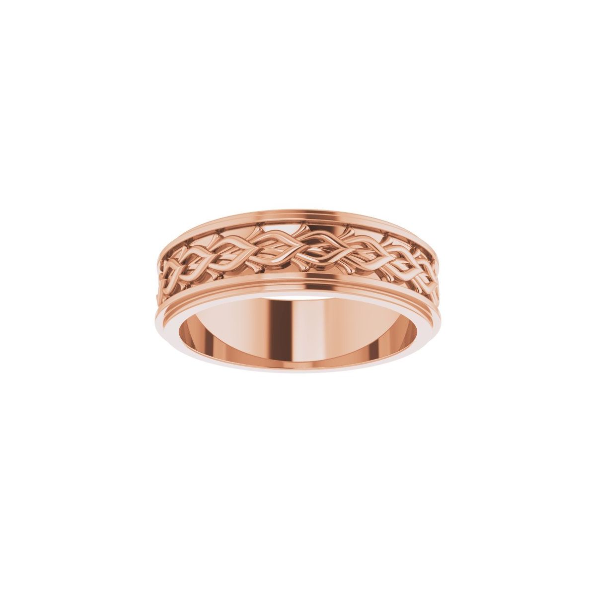 Double Stepped-Edge Sculptural Flat Band