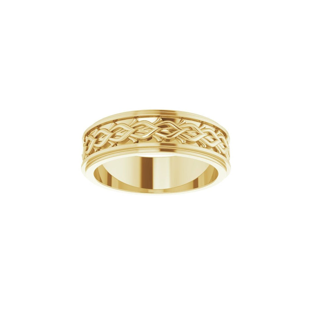 Double Stepped-Edge Sculptural Flat Band