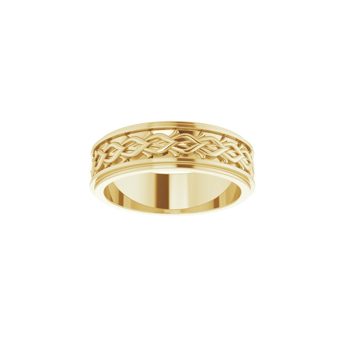 Double Stepped-Edge Sculptural Flat Band