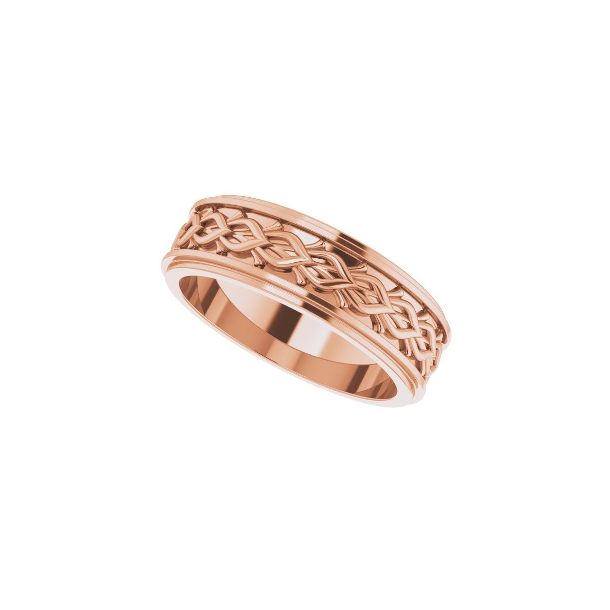 Double Stepped-Edge Sculptural Flat Band