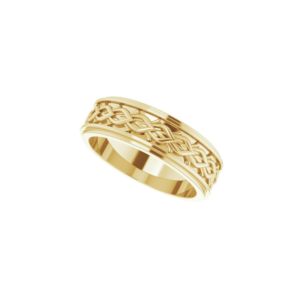 Double Stepped-Edge Sculptural Flat Band