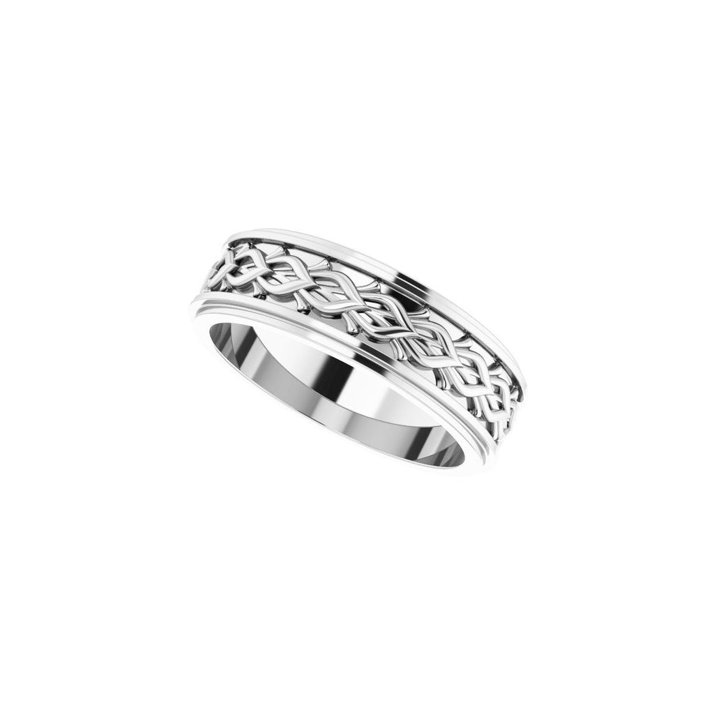 Double Stepped-Edge Sculptural Flat Band