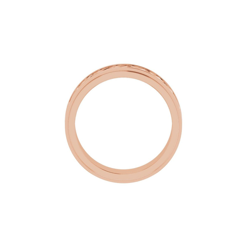 Double Stepped-Edge Sculptural Flat Band