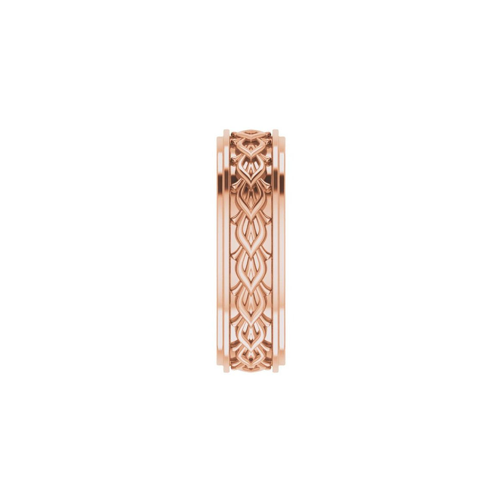 Double Stepped-Edge Sculptural Flat Band