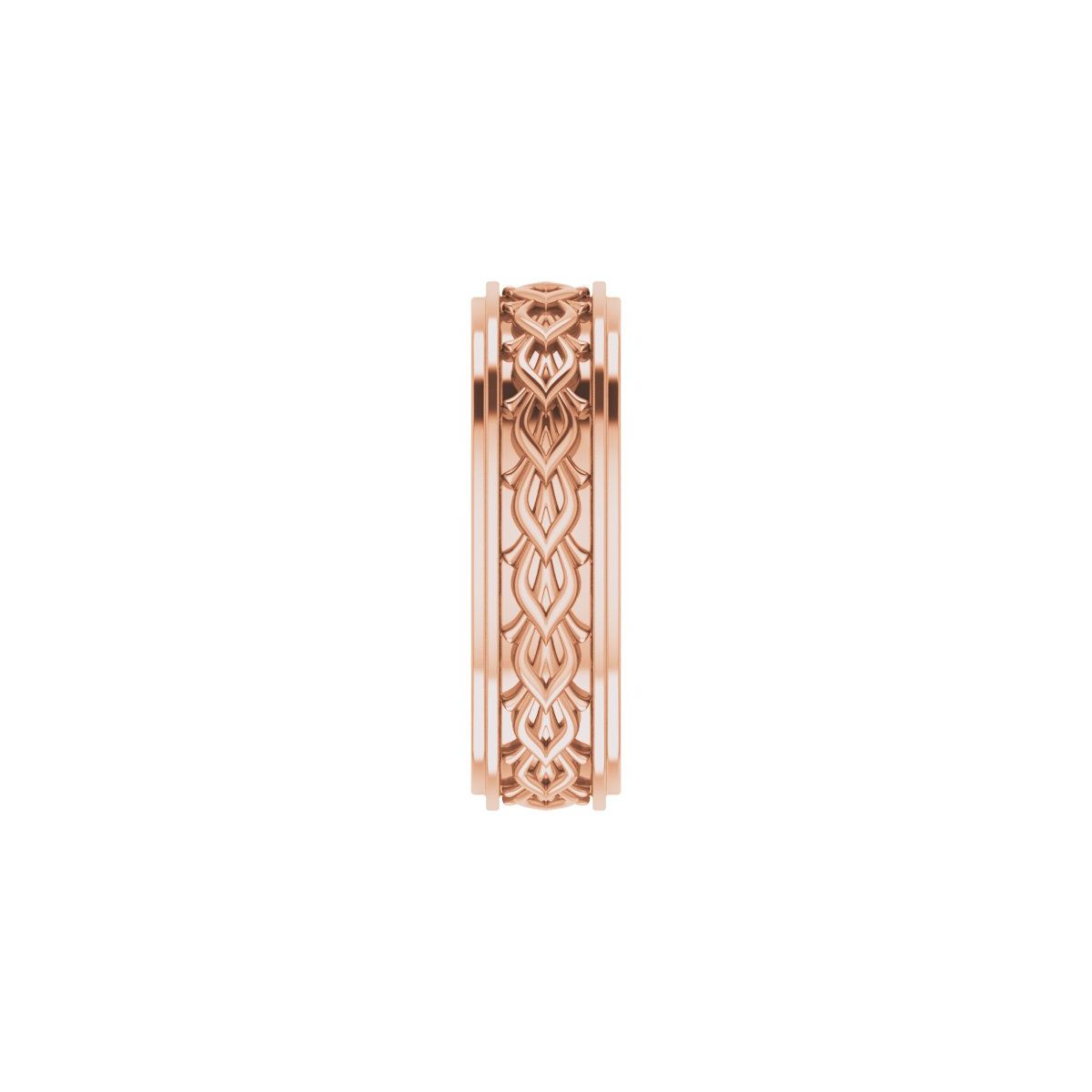 Double Stepped-Edge Sculptural Flat Band